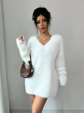 Autumn And Winter New V Collar Wear Loose Lazy Breeze Knitted Sweater