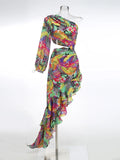 Summer Sexy Sleeves Irregular Lotus Leafy Dress Temperament Holiday Dress Dress Dress Dress