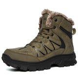 2025 Plus Velvet Warm Cotton Shoes Men's Large-Size Hiking Shoes High-Top Snow Boots Men Thick Up Outdoor