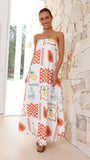 Women's Dress Print Bra Boobs Long Dress Sexy Fashion Holiday