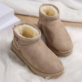 Short-Snow Boots Women 2025 Winter New Round Head Plus Velvet Thick Warm Flat Cotton