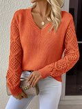 Hollow Knitted Jersey Sweater Hot Loose Leisure Long-Sleeved