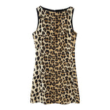 New Leopard Print Short Sleeveless Dress