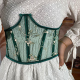 Short Mesh Yarn Embroidery Bouquet Waist 2025 Pure Spring Summer New Fashion Repair Belt