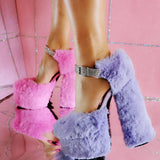 Lolita Shoes High Heel Water Table Coarse And Hairy Women Sandals