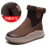 Velvet Snow Boots Winter Thick Cotton Boots Girl Retro Color Layer Kraft High Help Short Boots Plus