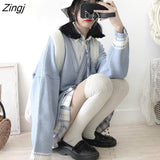 Women Striped Retro Classic Preppy Style Japanese Student Sweater All-match Kawaii Fashion Girls Chic Knit Top