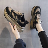 Forrest Shoes Women In The Spring And Autumn Of 2025 New Thick Bottomed Black Old Shoes Casual
