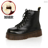New Autumn And Winter Martin Boots Thick-Sley Fashion Women's Leather Short-Skin Shoes For A Long