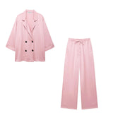 Explosion Women's Ins Wrinkled Blazer Casual Trousers