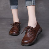 Layer Of Kraft Hand Hand-Skinned Soft Soles Casual Leather Shoes Women's Autumn New Comfortable With Kraft Single Shoes Retro Women's
