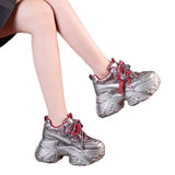 Bottom Height Old Dad Shoes Women In The Autumn Of 2025 New Round Head Loose Cake Sole Casual Sneakers Street Shooting Women's