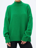 And Winter Half-High Collar Thread Sweater Solid Color Cover Loose Casual