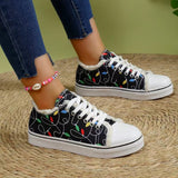 Large-Size Low-Top With Canvas Shoes Women's Flat-Soled Round Head Casual Single-Shoe Student