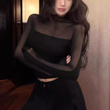 New Black Korean Version Of Irregular Slanted Shoulder Short-Sleeved T-Shirt Girls Summer Design Feel Hottie Repair