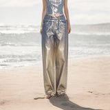 Zingj Straight Leg Jeans For The Spring 2024 New Retro Trend Wide-Leg