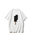 Sales Of Retro Simple Print T-Shirts In The Summer Free-Round Collar Pure Cotton Short