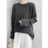 Thicker And Increase Imitation Water Marinade Sweater Women 2025 New Autumn And Winter Round Collar Collar Tiling Lazy Wind Long-Sleeved Knitting