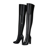 Head Black High Heel Side Zipper Sexy Over Knee Size 47 Female Long Boots Thigh