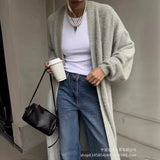 2025 New Long Imitation Sting Cardigan Women Hot Selling Lazy Wind Knitted Sweater With