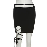 Zingj Summer New Women's Solid Color Street Fashion Straps Irregular Sexy Hip Wrap Skirt Woman-Outfit