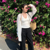 Xixi 2025 Spring And Summer New Simple Temperament Pure Knitted Bottom Sling Vest Women