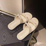 Wind Gentle Slippers Women 2025 Summer New Fashion Thick-Soled Sandals High-End Matching Skirt Bows Cool