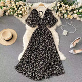 New Seaside Holiday Dress Women Spring And Autumn 2025 New Sexy V Receive Lanky