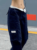 Fold Over Waist Y2K Straight Leg Pants- Outfit