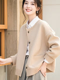 Goods Beautiful Camel Knitted Jacket Lady 2025 Autumn And Winter New Small Loose Outside Clothes