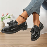 Card With Bright Leather Shoes In The Spring And Autumn Of 2025 New Bow Princess British Style Single