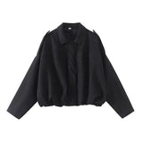 And Autumn New Women's Velvet Texture Collar Pilot Long Sleeve Short Jacket