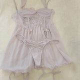 Sexy Pajamas Women Spring And Autumn Pure Lusty High-End Summer Small Breast Lace Sling Aja Syringe