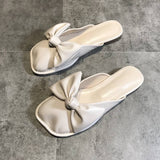 Half Slippers Women Summer Wear 2025 New East Gate Fashion Ugly Bow Flat Cool