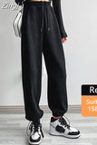 Women's Tracksuit Pants Elastic Waist Wide Leg Oversized Loose White Sweatpants Women Gray Baggy Joggers Autumn Long