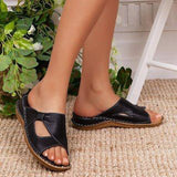 Slippers Women's Spring And Summer New Slopes And Exterior Wearing Retro Hollow Sandals Drag Lady Casual Breathable
