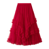 2025 New Crobs Thin Multi-Level High-Grade Yarn Dress High-End Yarn Skirt Fairy Dress
