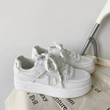 Student Board Shoes Women 2025 Autumn New Fashion Hit The Thick Background To Increase The Small White Shoes Breathable Casual