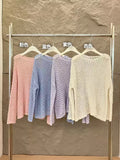 Xixi 2025 Spring Loose Long Sleeves Long Sleeves Haired Haired Knitted Jersey Sweater