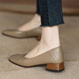 Single-Shoe Women In The Spring Of 2025 New Simple French Retro Soft Head Casual Coarse And Anti-Slip Women's Singles