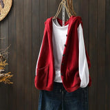 Knitted Vest Vest Women 2025 Autumn And Winter New Literary And Artistic Leisure Double Pockets Without Sleeves Outside Wearing