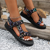 New Fashion Flat Beach Sandals Women's Thick-Soled Magic Stick National Wind Toe Women's