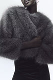 Winter Women's Artificial Fur Effect Short Jacket