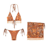 Fashion Sexy Holiday Women's Style With Bikini Skirt Espresso
