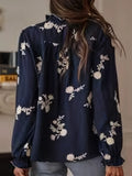 Spring And Summer New Women's Shirt Women's Long-Sleeved Embroidered Chiffon Shirt
