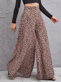 Loose High Waist Leopard-print Draping