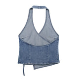 Summer Cowboy Hanging Neck Blouse Women's Small Sling Vest