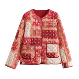 Women's Explosive Color Printing Cotton Coat Fashion Loose