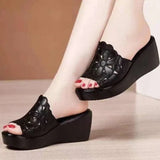 And Slippers Women 2025 Summer New Fashion Hollow Fish Mouth Cool Drag Thick Toe Slippery Slippers