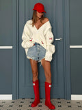 Wool Single Buckle Dachshund Dachshund Dog Embroidered Sweater Coat Trend Fashion Personality Women's Loose
